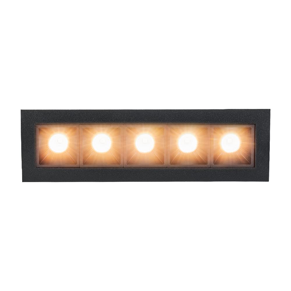 Tecnolite Lámpara LED de Techo Empotrado, 17 W, Luz Cálida Suave 3 000 k, Color Negro, 100 - 240 Volts, Downlight LED