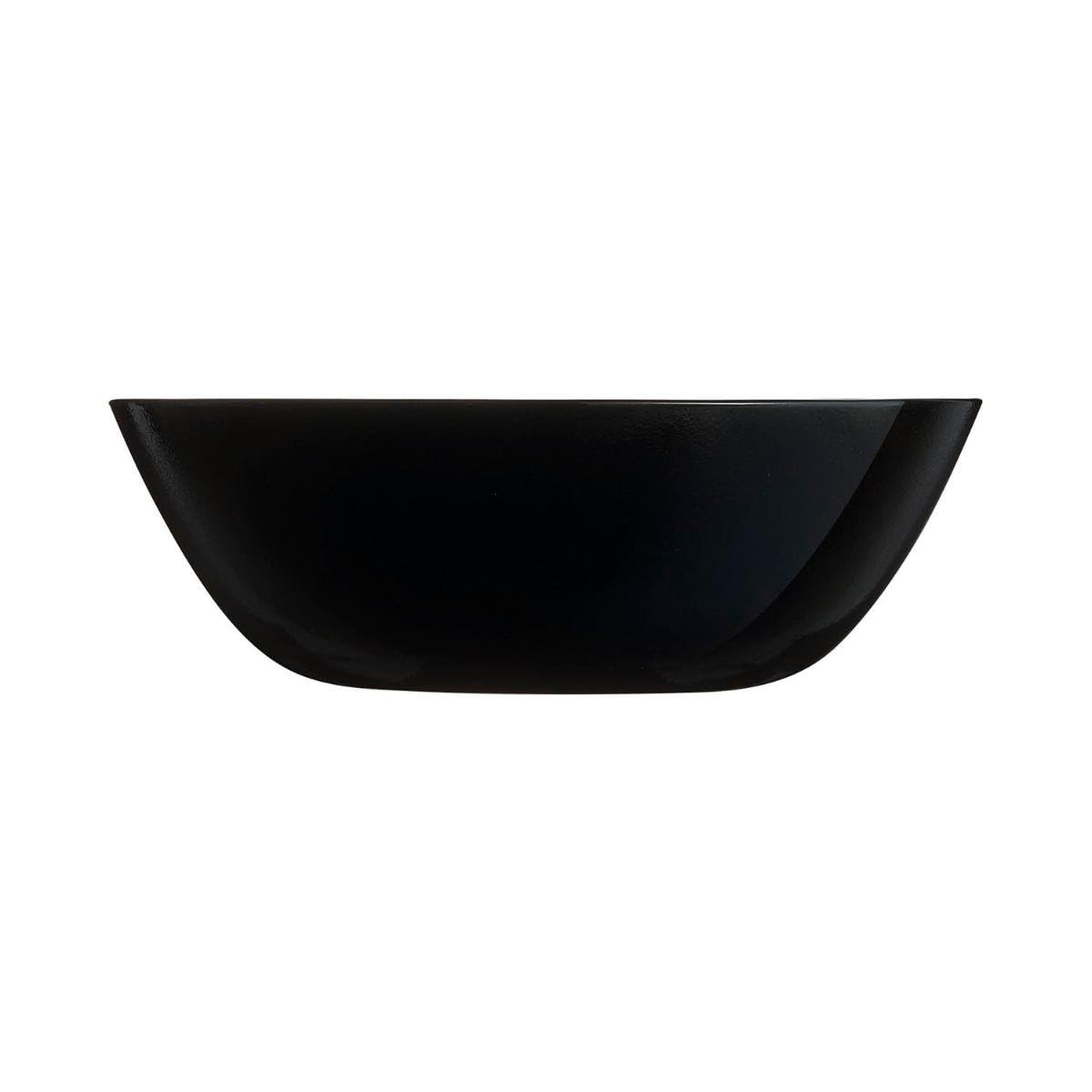 Luminarc 307-5974 Juego de 6 Platos Hondos o Bowls para Sopa, Diseño Cuenco Moderno de Cerámica, Color Negro, 16 cm, Colección Zelie Arcopal, Hecho en Francia