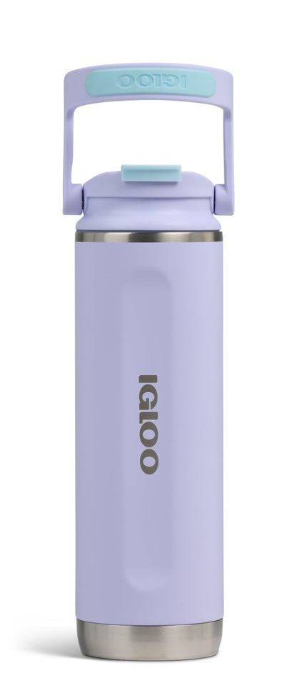 Igloo, Vaso FlipNSip de 20 onzas, Taza de Viaje Reutilizable, Taza de hidratación aislada de Acero Inoxidable para Bebidas Calientes y frías, Lila