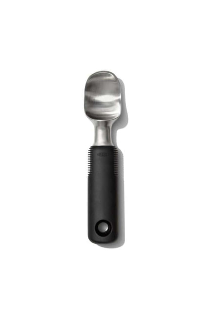 OXO Good Grips - Cuchara de helado de acero inoxidable sólido | Cucharas de cabeza curva, helados duros limpios, ideales para helados y sorbetes, aptos para lavaplatos