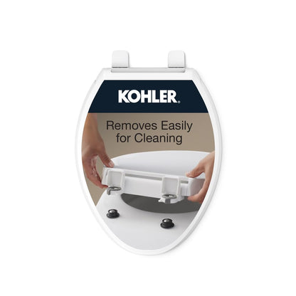 Kohler Cachet ReadyLatch Asiento de Inodoro de Cierre Suave - Pestillo listo - Alargado - Blanco