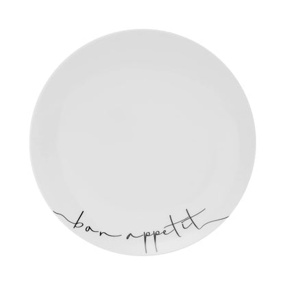 Le Bonne Table by Crown Baccara - Juego de 4 Platos para Ensalada, Postre de Porcelana