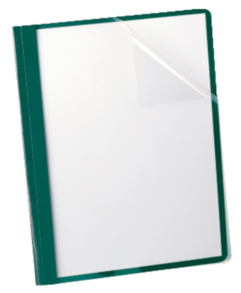Oxford Fundas transparentes para informes con respaldo de cuero sintético, 25 por caja, Color: verde cazador, Hunter Green