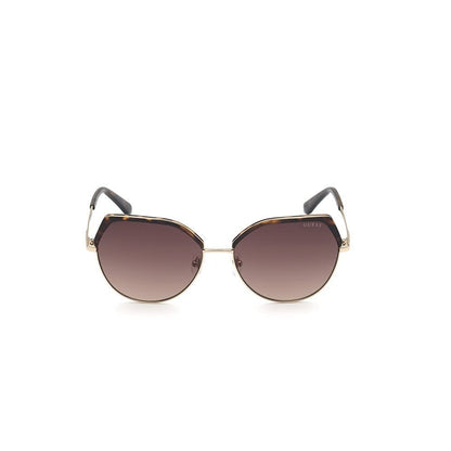 Guess Lentes de Sol GU7736 para Mujer, Color Habana Oscura con Armazón Metálico y Micas Humo Degradado con Protección UV Nivel 3