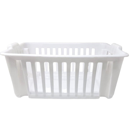 Plasvic. Set de 4 cestas de plástico, para organización y/o Almacenamiento. Cajas organizadoras apilables. Color Blanco.