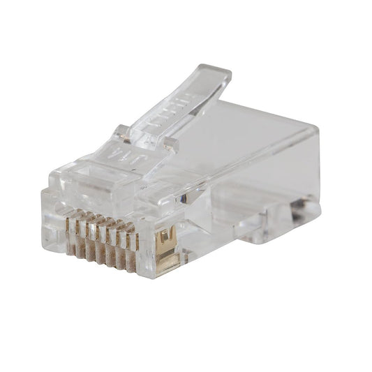 Klein Tools VDV826-728 Pass-Thru Modular Data Plug, RJ45 CAT5E, chapado en oro, conectores pasantes, paquete de 10
