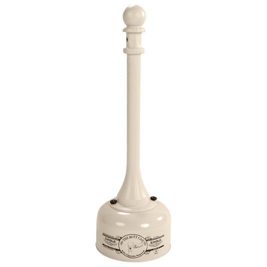 Eagle 1202BEI - Receptáculo de tope de cigarrillos de acero galvanizado, capacidad de 2 galones, 35 pulgadas de altura, 11 pulgadas de diámetro, beige