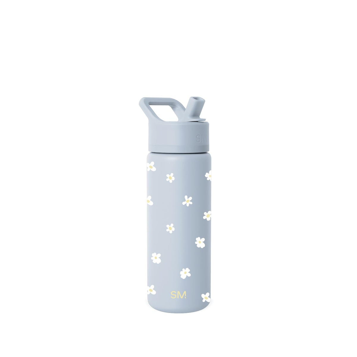Simple Modern Botella de Agua con Popote, Colección Summit, 532-887 ml - 18 onzas - Pattern: Sweet Daisy on Blue