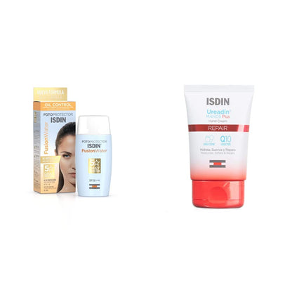 ISDIN Fotoprotector Fusion Water SPF 50 + Reparador Labial, 50 ml - Fotoprotector (MU00103)