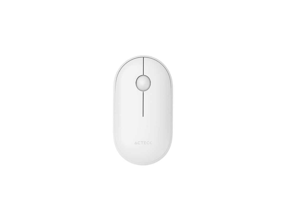 Acteck Mouse Inalambrico 2.4 GHz Optimize Edge MI460 / Diseño Delgado de 1600 dpi s 2 Botones + 1xBat AA Incluida Blanco Advanced Series