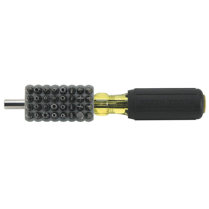 Klein Tools 32510 Desarmador de punta magnética con 32 puntas inviolables de diferentes tamaños en un cómodo soporte.