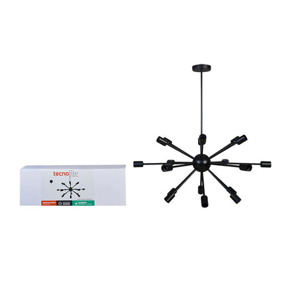Tecnolite Lámpara Colgante de Metal 1.35 m de Altura, Potencia Máx. 1,080 W, 18 Bases E27, No incluye focos