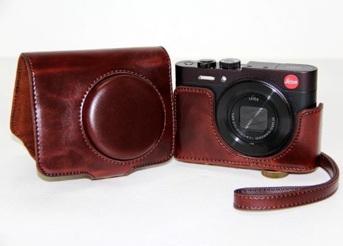 MegaGear "Ever Ready" Protective Leather Camera Case, Bag for Case for Panasoníc LF1 (Dark Brown)