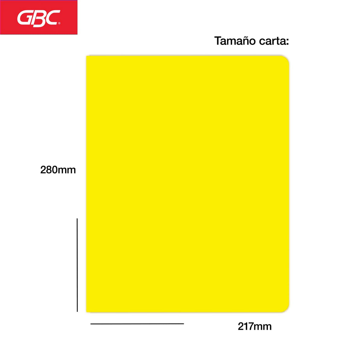 GBC Cubierta Para Encuadernar Tamaño Carta Amarillo Limón 16pt