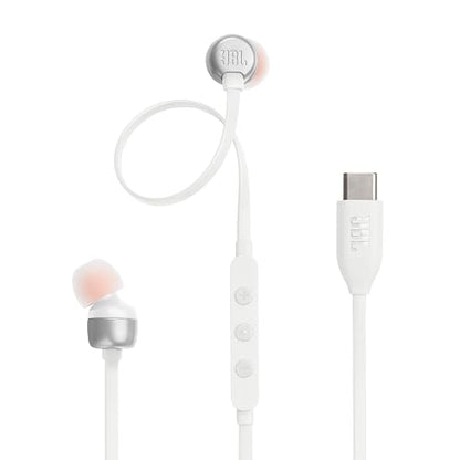 JBL Tune 310C Audífonos con Mic/Control USB-C, Drivers de 9mm, Cable Antienredos - Blanco