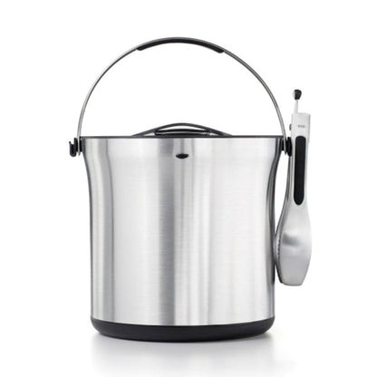 OXO Unisex SteeL Ice Bucket and Tongs Set Stainless Barware