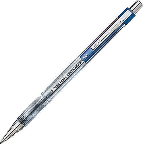 Pilot Better Retractable 30001, Bolígrafo Retráctil, Tinta Azul, Usa Repuesto, Caja de 12