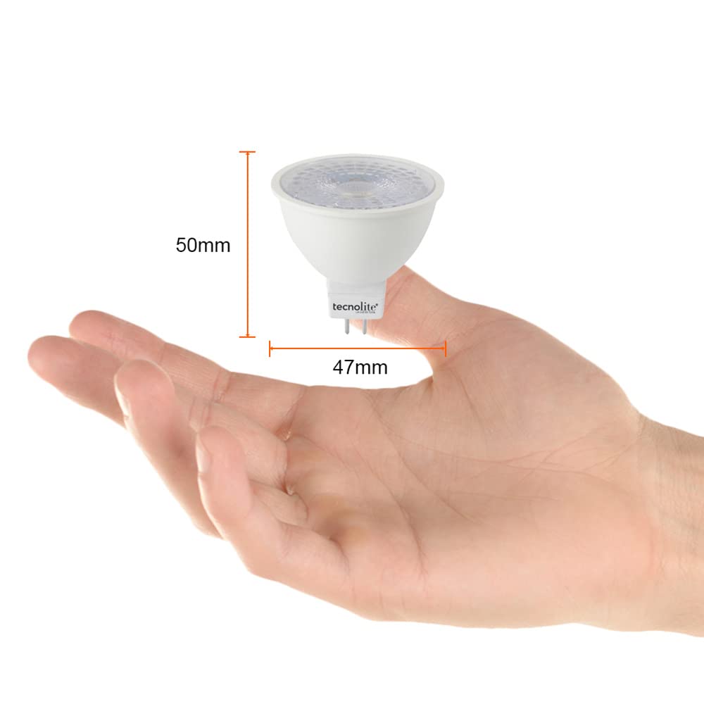 Tecnolite Connect - Foco Inteligente MR16 Flash Smart con Bulbo, Iluminación Interior, Luz Blanca Atenuable, 5 Watts, Control App Connect, Compatible con Alexa, WiFi y Bluetooth, Casa Inteligente