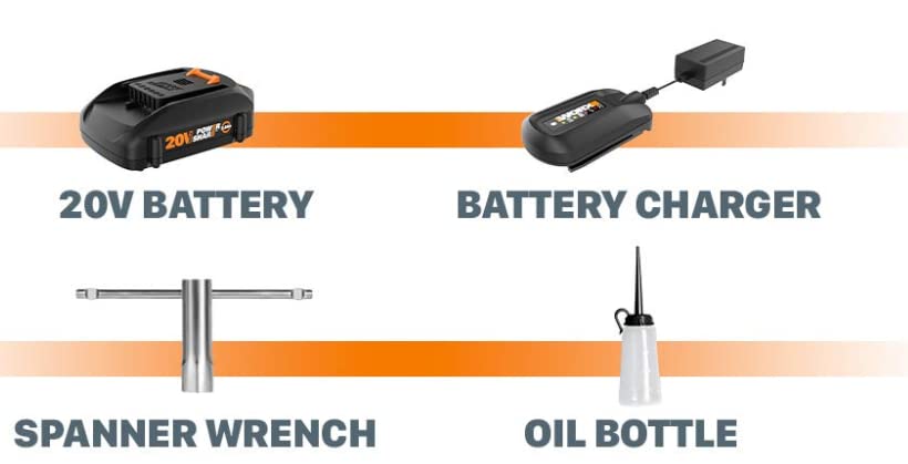 Worx JawSaw - Compartir de alimentación de motosierra inalámbrica de 20 V - WG320 (batería y cargador incluidos)
