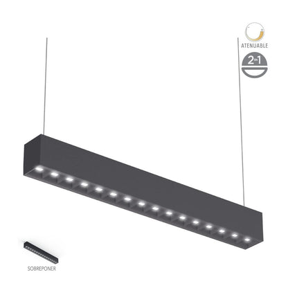 Tecnolite Lámpara Lineal LED 2 en 1, 1.20 m. de Longitud 40 W, Luz Blanca Neutra, Atenuable, LED integrado