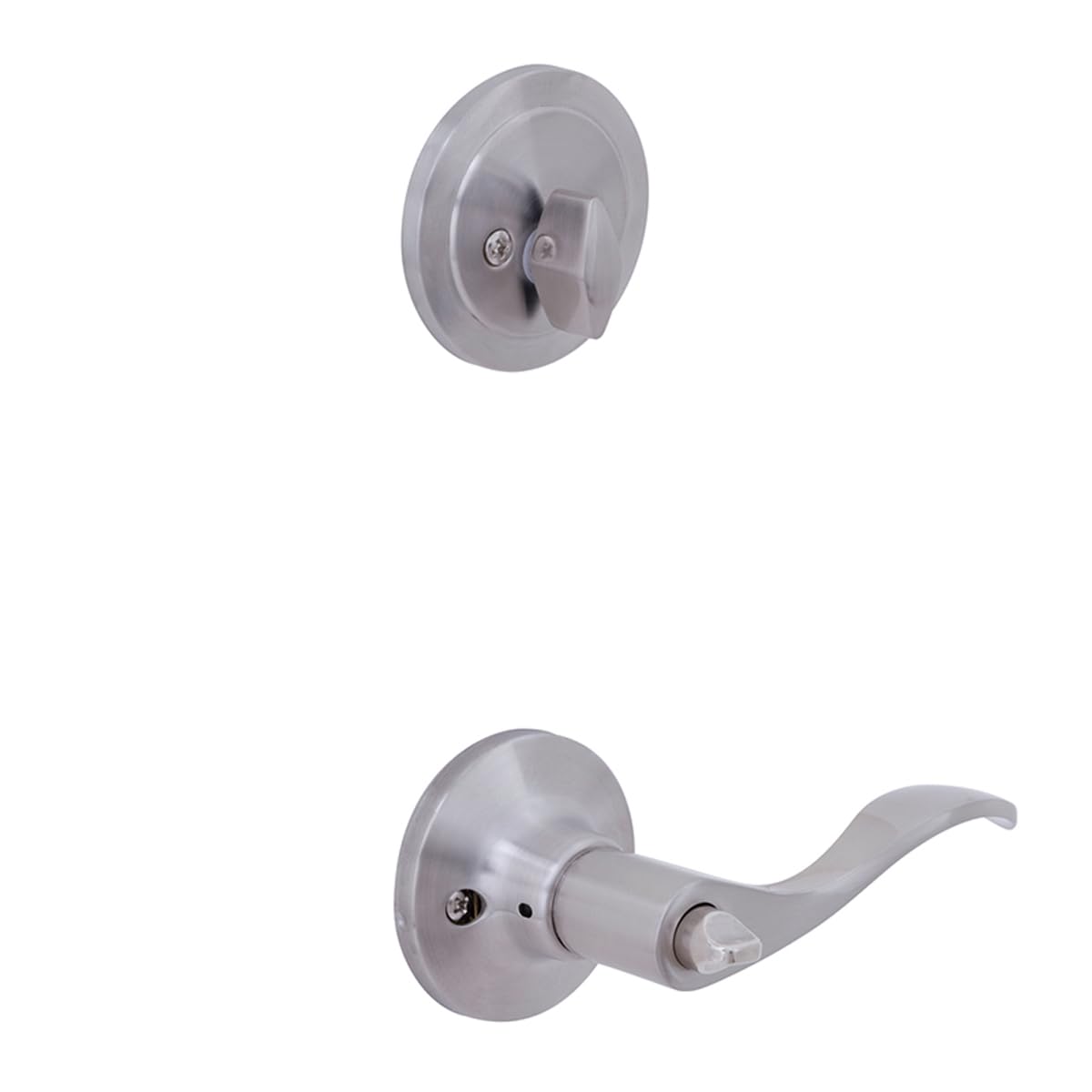 Phillips Combo Cerrojo/Manija Nogal Alta Seguridad LLave-Mariposa Plata