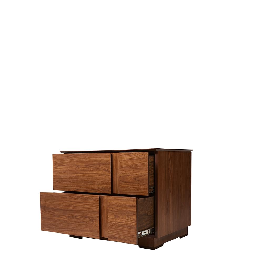 Buró Color Nogal con 2 Cajones con Corredera de Extensión y Estructura de Madera MDF.