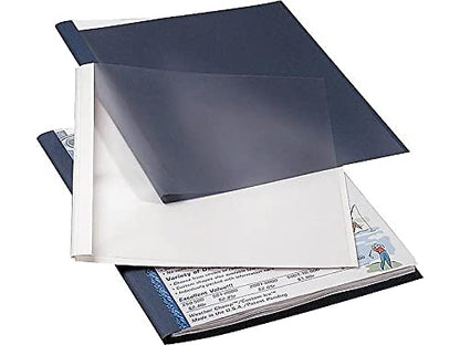 Fellowes 5222701 Thermal Binding Presentation Covers, Letter, Black, 30 Sheets, 1/8", 10 Unidades, Negro Transparente
