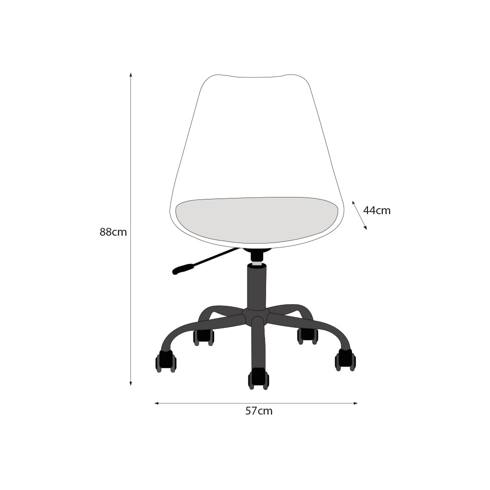 Alterego - Silla de Oficina Rolet. Giratoria con Altura Ajustable y Asiento Acolchado en Tela de Lino. Color Amarillo