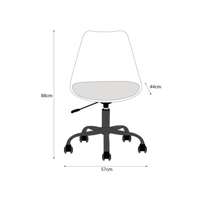 Alterego - Silla de Oficina Rolet. Giratoria con Altura Ajustable y Asiento Acolchado en Tela de Lino. Color Amarillo
