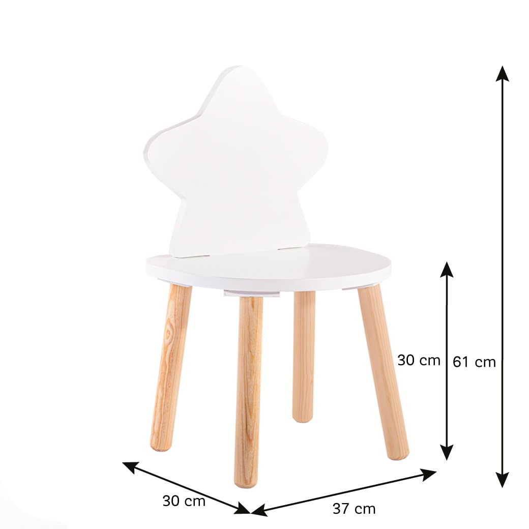 DUDUK Silla de Estrella para niñas pequeñas y niños pequeños (Blanco)