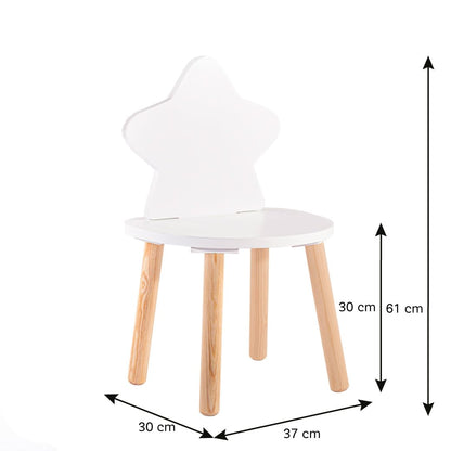 DUDUK Silla de Estrella para niñas pequeñas y niños pequeños (Blanco)