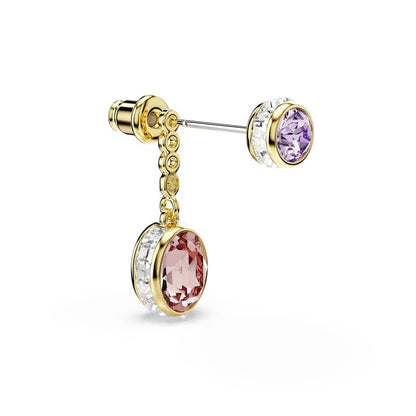 arete Swarovski Chroma con diseño de gota, multicolores, bañados en oro