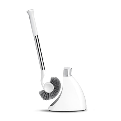 simplehuman, escobilla de baño, acero inoxidable + plástico blanco