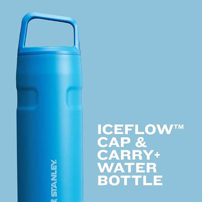 Stanley IceFlow - Botella de agua de 24 onzas, tapa giratoria de boca ancha, ligera y a prueba de fugas para viajes y deportes, acero inoxidable aislado, sin BPA, cítrico