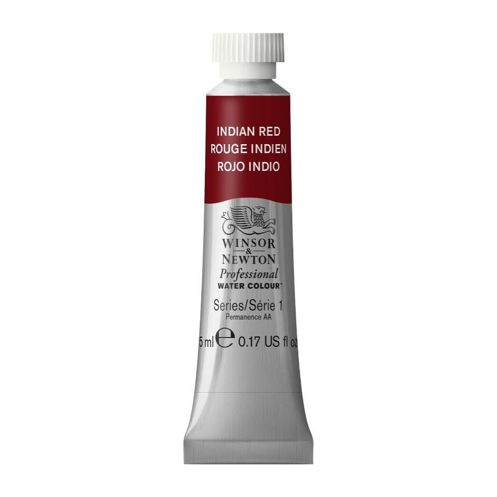 Winsor & Newton Acuarela Professional en Tubo 5 ml, Varios Colores - Tubo de 5 ml - 5 ml Tubo - Rojo (Indian Red 317)