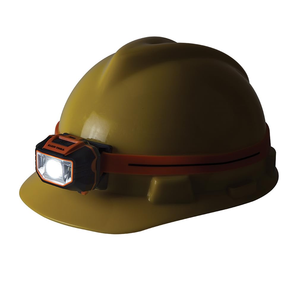 Klein Tools 56220 - Luz LED para faros delanteros con sombrero duro, luz de inundación y punto se inclina 45 grados, correa antideslizante, para trabajo y senderismo al aire última intervensión,