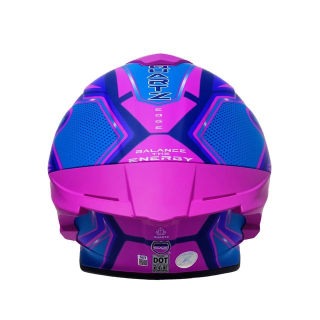 Casco Integral Dot/ECE Shanghai Quartz Rosa con Azul Brillante M