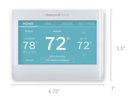 Honeywell Home RTH9600WF - Termostato de Color Inteligente Energy Star Wi-Fi visualización táctil programable Alexa Ready - Se Requiere Cable C