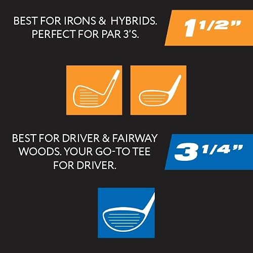 Pride Golf TeePride Professional tee System, Pride Performance Plastic Golf Tees Combo Pack, 3-1/4 Inch