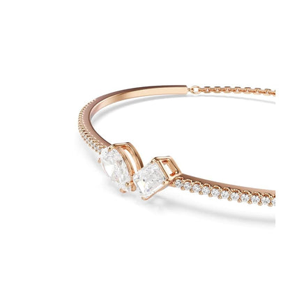 Swarovski Brazalete Mesmera, Tallas mixtas, Blanco, Baño tono oro rosa