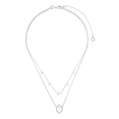 Anne Klein Collar Plateado para Mujer | Asimétrico, cierre gancho francés, aleación de metales, diseño versátil