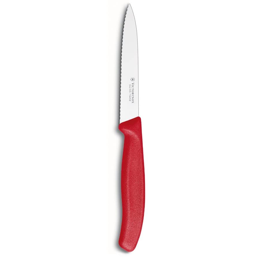 Victorinox Cuchillo Swiss Classic, Mondador, hoja de 10 cm, rojo