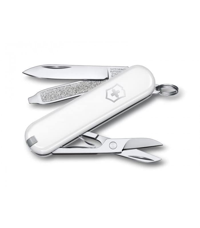 Victorinox Navaja Classic Colors, 7 Usos, Falling Snow, 58 mm, Blanco