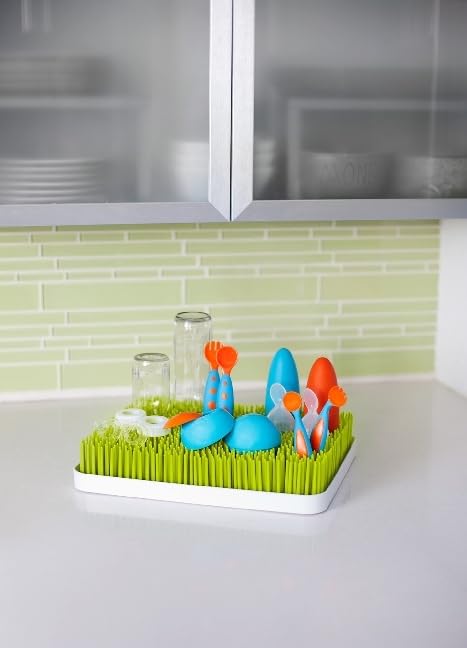 Boon Lawn - Bandeja de Secado para Biberones con Diseño de Césped, Tamaño Grande, Color verde