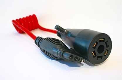 MAXXHAUL Adaptador de Enchufe de Remolque de 7 Vías Redondo a 4 Vías Plano 70086, 45.7-91.4 cm, Rojo