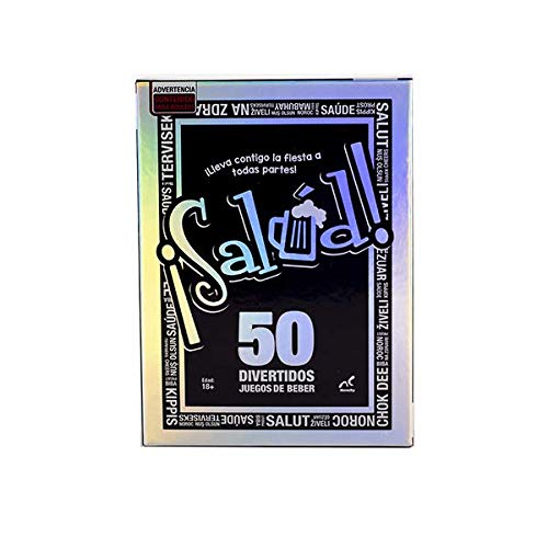 Novelty Corp - ¡Salud! 50 Juegos del Beber, Ideal para Fiestas y Reuniones, Juegos de Mesa para Adultos, Versatilidad y Diversión, Desde ''Yo Nunca'' Hasta Baraja de Póker