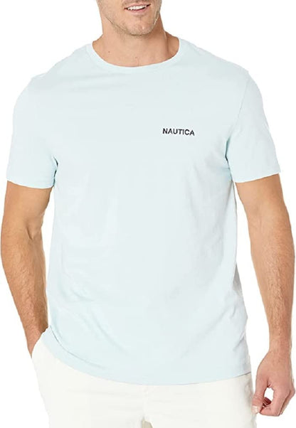 Nautica Playera Cuello Redondo para Hombre, Manga Corta - XL - Bay Blue Sólido
