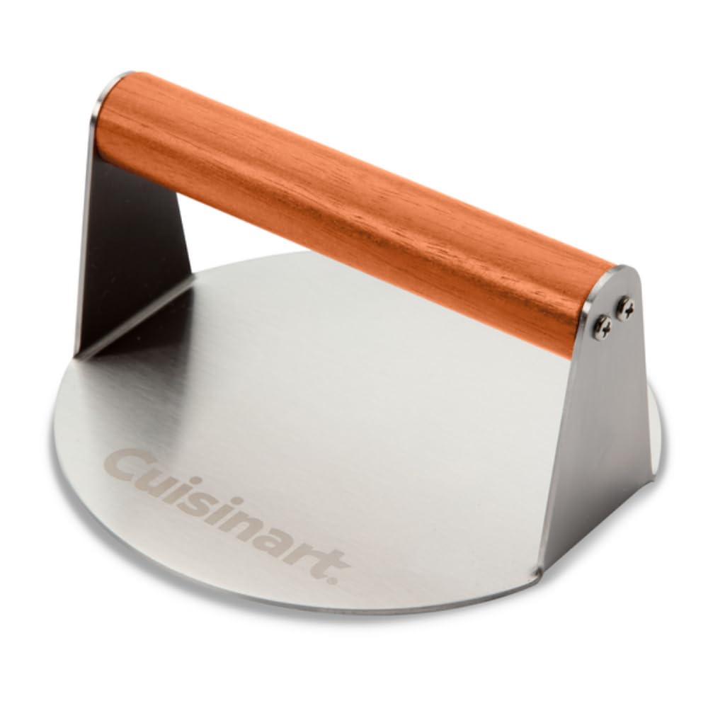 Cuisinart Prensa Hamburguesas Acero Inoxidable 15 cm Smash | Prensa de Hamburguesas de Acero Inoxidable, Borde plano antiadherente, Fácil limpieza, Diseño ideal para lograr una costra