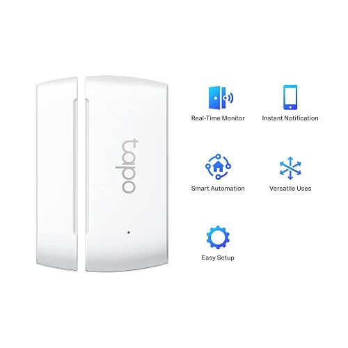 TP-Link Tapo T110 Sensor de Contacto, Blanco | Batería de larga duración con protocolo inalámbrico de baja potencia Sub-1G, espacio de 15 mm de ancho permitido