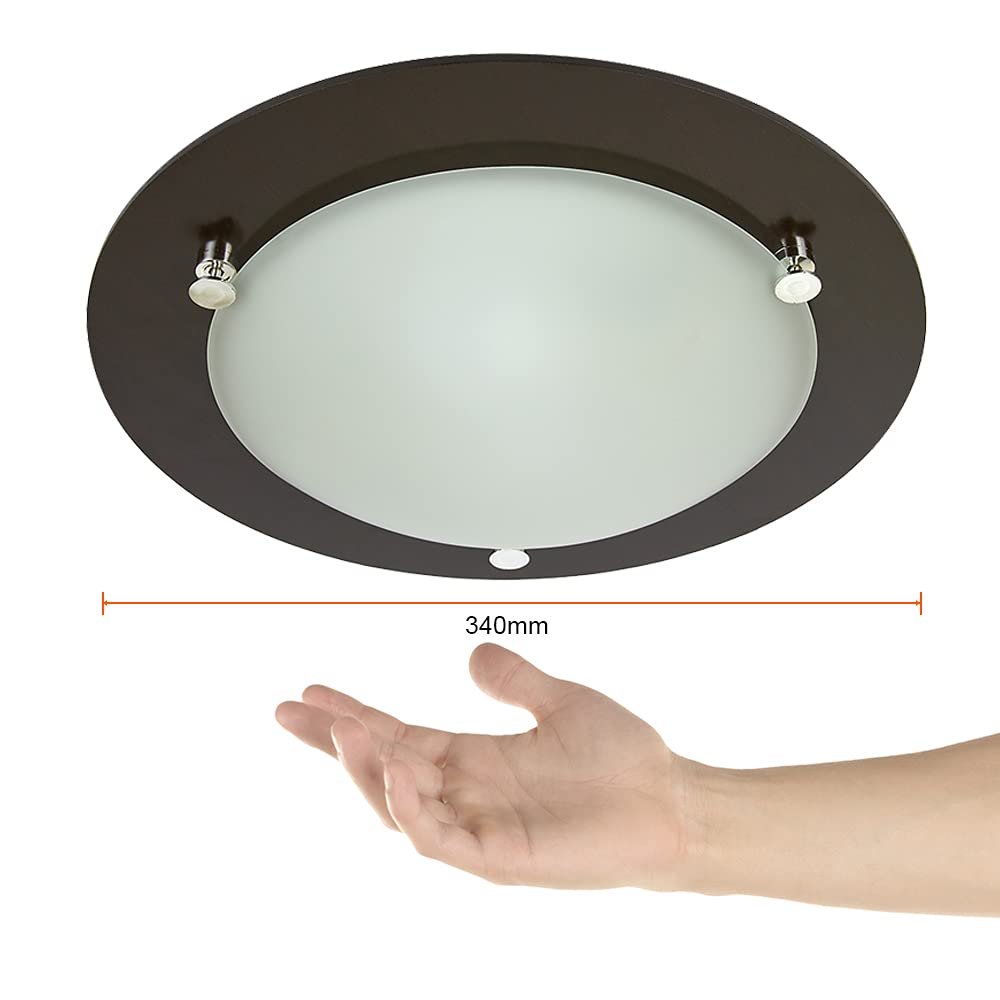 Tecnolite - Lámpara LED para Interior, Color Madera Oscuro, Luz Suave Cálida, Base E27